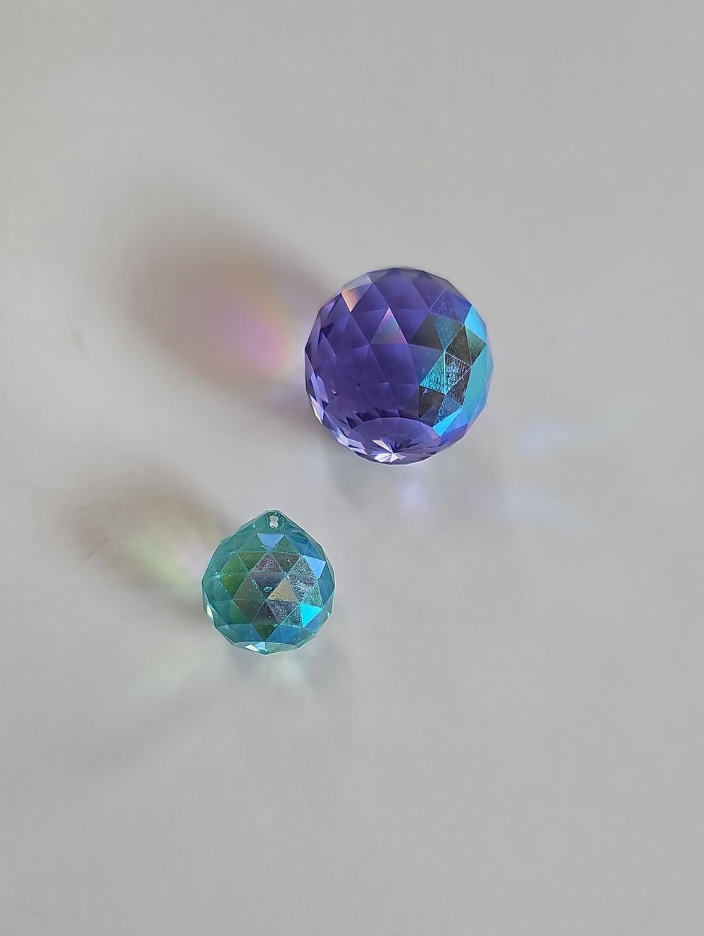 Faceted Crystal Suncatchers - Purple & Teal